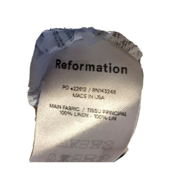 Reformation Maegan Linen Dress Retrofete White Floral 100% Linen Midi - Picture 10 of 10